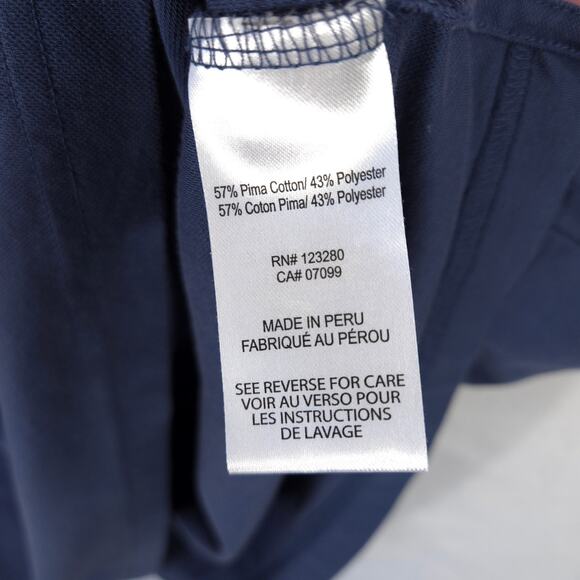 Travis Mathew Polo Mens XXL Red Navy Heather Stripe Logo Short Sleeve Golf Shirt - Picture 8 of 9